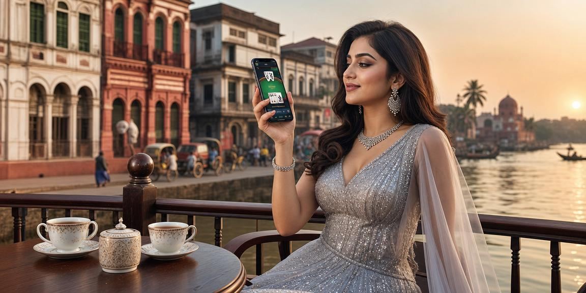রাজশাহীতে টিন প্যাটি কার্ড গেম খেলছেন একজন মডেল