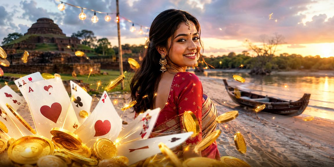 সুন্দরবনে সমুদ্র সৈকতে টিন প্যাটি খেলছেন খেলোয়াড়রা